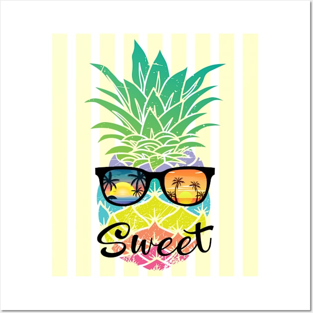 Sweet Tropical Summer - Yellow Stripes on - Wall Art by Peter the T-Shirt Dude